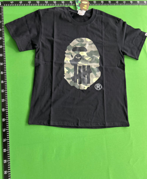 Bape x Undefeated Camo Ape Head Short Sleeve Tee Shirt Black